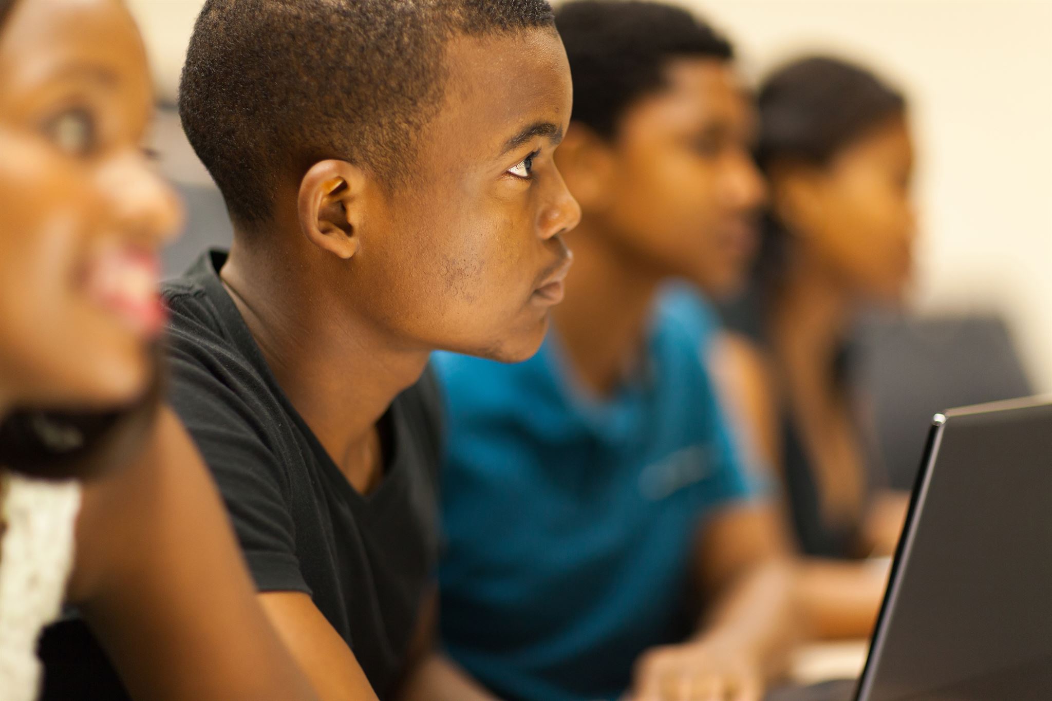 Classroom with students learning on computers