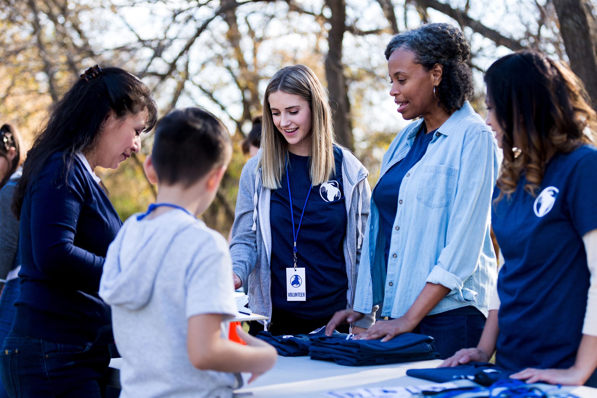 Volunteers helping community